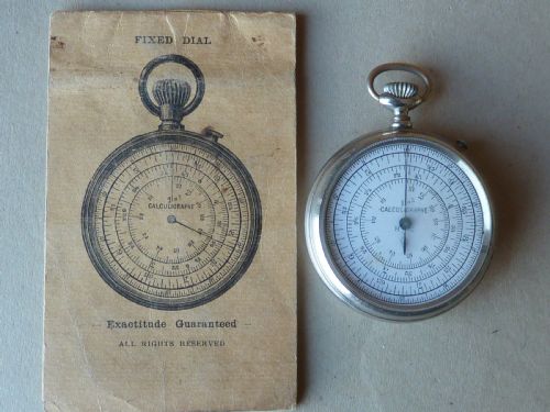 fig 1. Pocket Watch Slide Rule Calculator Calculigraphe Calculating Circle Boucher's 1878 System H.C. Instructions