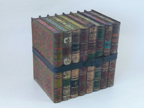 HUNTLEY PALMER LEATHER BOUND BOOKS BISCUIT TIN 'LITERATURE' LIBRARY SERIES - ADDITIONAL PHOTO 1