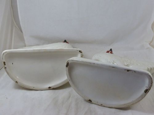 PAIR VICTORIAN SCOTTISH POTTERY HENS CHICKENS COCKERELS - ADDITIONAL PHOTO 5