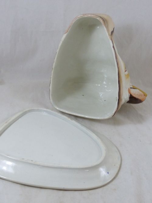 NOVELTY COWS HEAD CHEESE DISH VICTORIAN STAFFORDSHIRE 1890 DAIRY - ADDITIONAL PHOTO 5