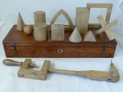 Geometric Solids Isometric Projection Artists Drawing Set Mathematical Treen Models Shapes Boxed