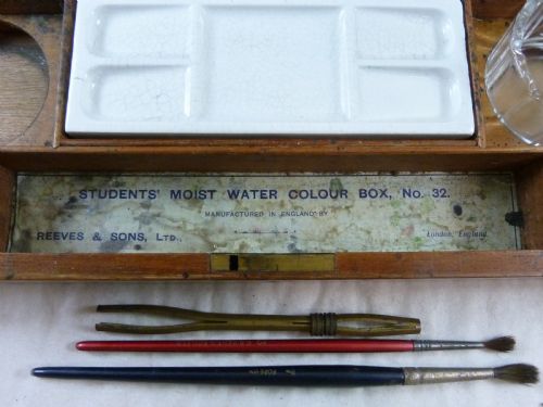 REEVES SONS LTD NO 32 STUDENTS WATER COLOUR BOX ARTISTS PAINT MAHOGANY - ADDITIONAL PHOTO 3