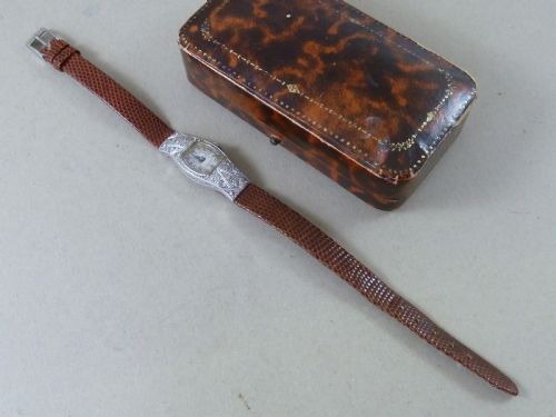 1930S ART DECO DIAMOND 18K WHITE GOLD LADIES COCKTAIL WATCH SWISS TISSOT - ADDITIONAL PHOTO 2