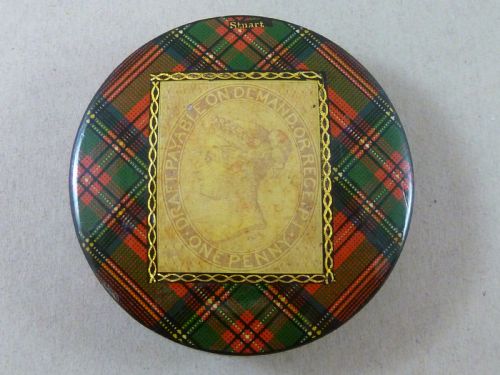 LARGE VICTORIAN STUART TARTANWARE POSTAGE ONE PENNY LILAC DRAFT REVENUE CASE BOX HOLDER SCOTTISH - ADDITIONAL PHOTO 2