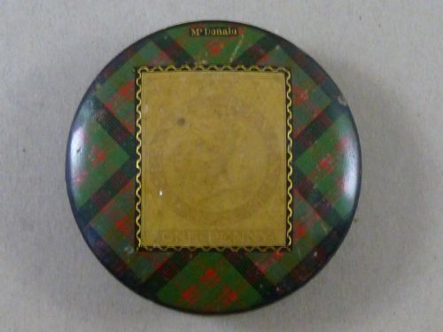 LARGE VICTORIAN MCDONALD TARTANWARE POSTAGE INLAND REVENUE ONE PENNY LILAC STAMP CASE BOX HOLDER SCOTTISH - ADDITIONAL PHOTO 1