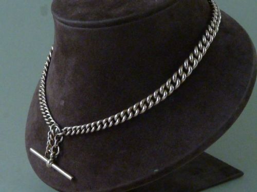 1921 1518 385MM 46G SOLID 9 CARAT GOLD DOUBLE ALBERT POCKET WATCH CHAIN GRADUATED CHOKER NECKLACE - ADDITIONAL PHOTO 2