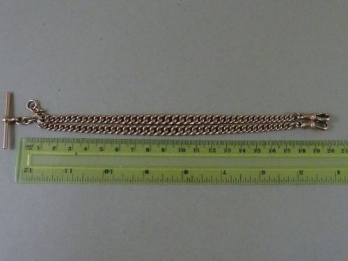 1921 1518 385MM 46G SOLID 9 CARAT GOLD DOUBLE ALBERT POCKET WATCH CHAIN GRADUATED CHOKER NECKLACE - ADDITIONAL PHOTO 4