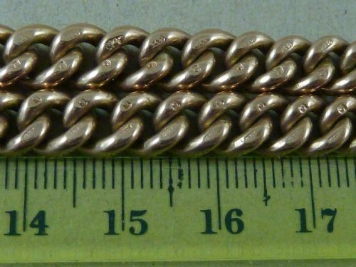 1921 1518 385MM 46G SOLID 9 CARAT GOLD DOUBLE ALBERT POCKET WATCH CHAIN GRADUATED CHOKER NECKLACE - ADDITIONAL PHOTO 8