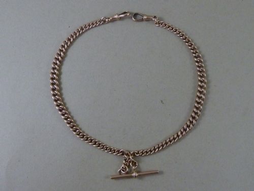 1921 1518 385MM 46G SOLID 9 CARAT GOLD DOUBLE ALBERT POCKET WATCH CHAIN GRADUATED CHOKER NECKLACE - ADDITIONAL PHOTO 9