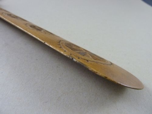 CORSET STAY BUSK WELSH TREEN FOLK ART LOVE TOKEN HAND CARVED SYCAMORE - ADDITIONAL PHOTO 6
