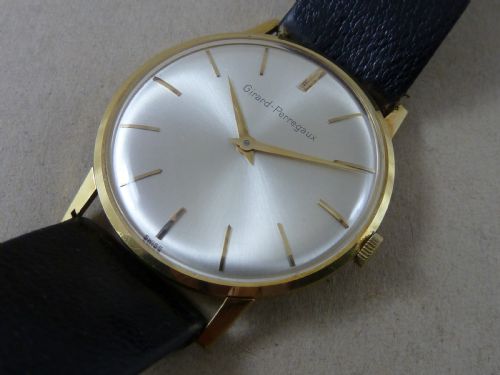 GIRARD PERREGAUX SOLID 18K GOLD GENTS WRIST WATCH 17 JEWEL INCABLOC SWISS WORKING - ADDITIONAL PHOTO 3