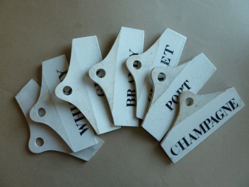 WINE BIN CELLAR LABEL POTTERY SET 7 FARROW JACKSON CREAMWARE VICTORIAN - ADDITIONAL PHOTO 1