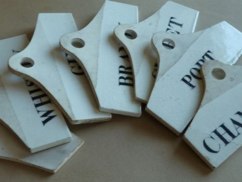 WINE BIN CELLAR LABEL POTTERY SET 7 FARROW JACKSON CREAMWARE VICTORIAN - ADDITIONAL PHOTO 2