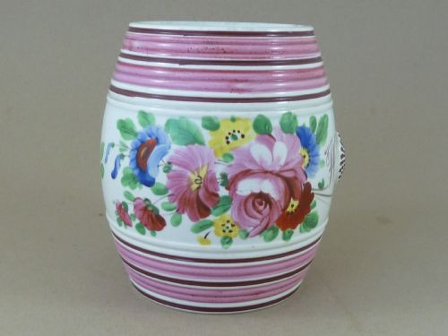 GEORGIAN CREAMWARE BARREL BRISTOL LOVE TOKEN POTTERY MINIATURE - ADDITIONAL PHOTO 2