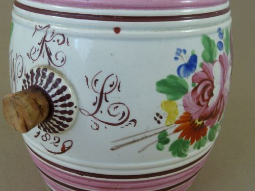 GEORGIAN CREAMWARE BARREL BRISTOL LOVE TOKEN POTTERY MINIATURE - ADDITIONAL PHOTO 6
