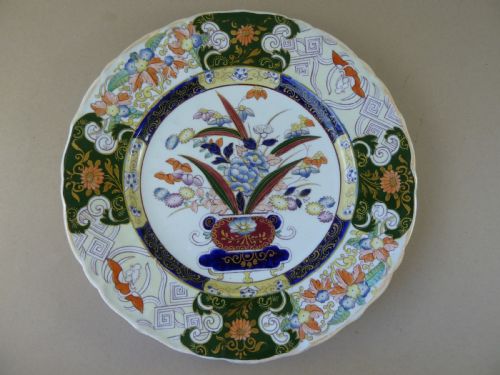 12 MASONS PATENT IRONSTONE CHINA DINNER PLATES SERVICE DISHES POTTERY JAPAN PATTERN ANTIQUE HIGGINBOTHAM IRISH - ADDITIONAL PHOTO 4