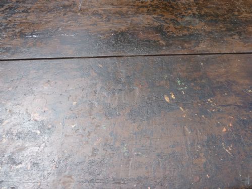 TAVERN TABLE X FRAMED PAINTED PINE 2 PLANK TOP CLEATED ENDS KITCHEN WORK DINING REFECTORY RUSTIC - ADDITIONAL PHOTO 12