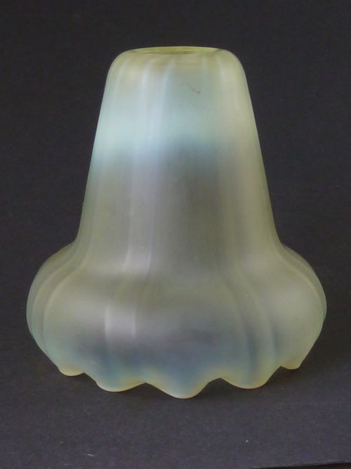 SET 4 VASELINE LAMP SHADE ART NOUVEAU GLASS ELECTRIC FITTING CEILING LIGHT ANTIQUE BC B22 BULB - ADDITIONAL PHOTO 4