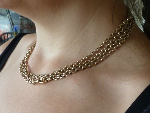 VICTORIAN 14 CARAT YELLOW GOLD LONG GUARD CHAIN 70 178CM 41 GRAMS MARKED CONNELL - ADDITIONAL PHOTO 6