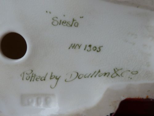 SIESTA ROYAL DOULTON FIGURINE HN 1305 PORCELAIN RD NO 737559 LESLIE HARRADINE - ADDITIONAL PHOTO 5