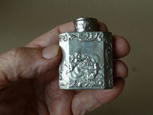 MINIATURE CONTINENTAL SILVER TEA CADDY CANISTER SIMON ROSENAU - ADDITIONAL PHOTO 8