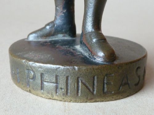 PHINEAS CAR MASCOT ULC UCH BRONZE TOBACCONIST FIGURE AUTOMOBILIA - ADDITIONAL PHOTO 2