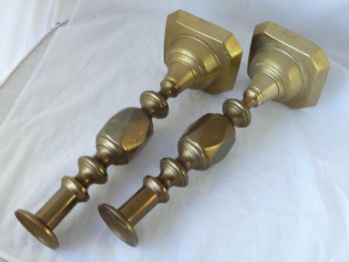 ORIGINAL VICTORIAN ACE OF DIAMONDS BRASS CANDLESTICKS 14 JAMES CLEWS JUBILEE - ADDITIONAL PHOTO 3