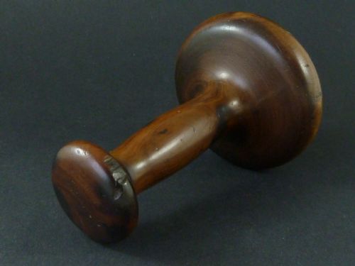 TURNED LIGNUM VITAE LINEN SMOOTHER BURNISHER SLICKENSTONE SADDLERS TREEN - ADDITIONAL PHOTO 3