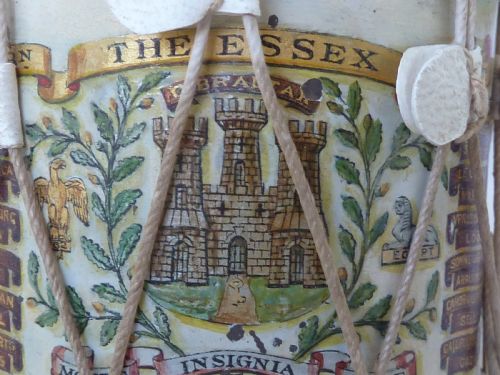 POTTER MINIATURE REGIMENTAL SNARE SIDE DRUM PAINTED BRASS TINPLATE MODEL - ADDITIONAL PHOTO 6