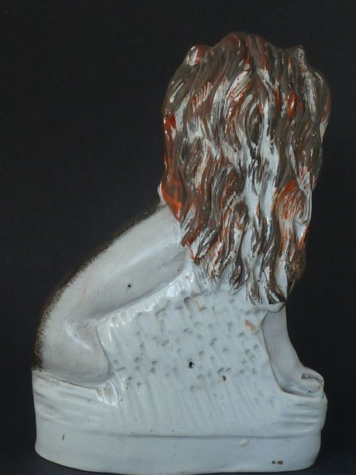 LION AND THE LAMB VICTORIAN STAFFORDSHIRE POTTERY FIGURE GROUP - ADDITIONAL PHOTO 2