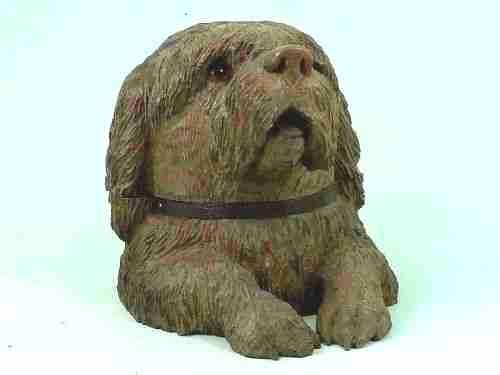 CARVED SWISS BLACK FOREST TERRIER DOG DESK TIDY INKWELL BOX