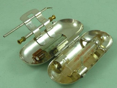 800 SILVER BOX BURROUGHS WELLCOME GLASS SYRINGE RD NO 4073234 1903 HALLMARKED 800 ANTIQUE - ADDITIONAL PHOTO 2