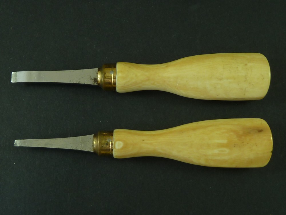 Pair Hawksley Ivory Handled Turnscrews Gun Pistol Accessory