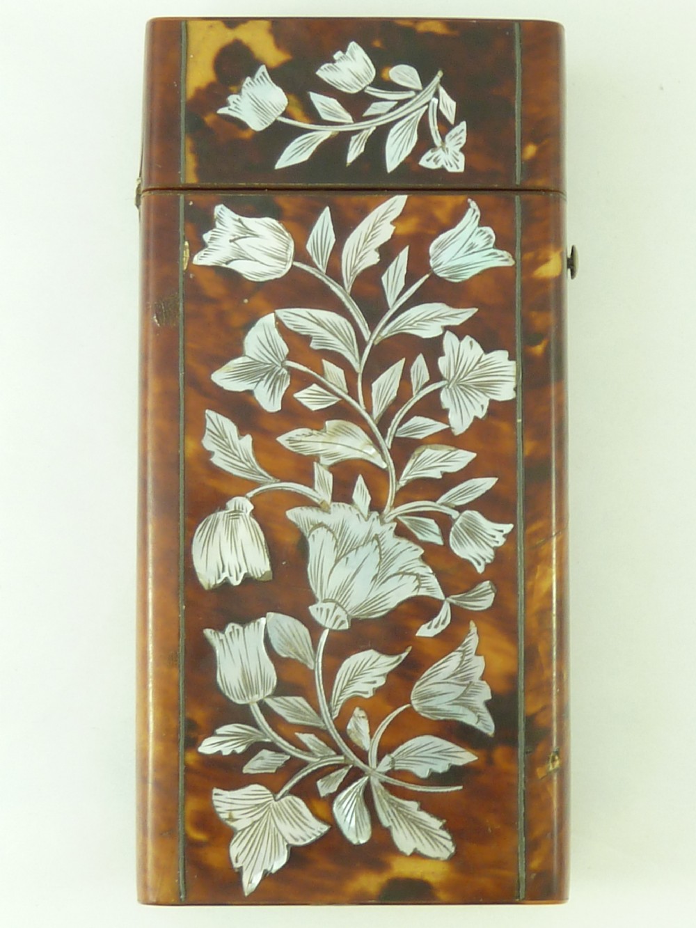 Victorian Cigar Case Tortoiseshell Mother of Pearl View III