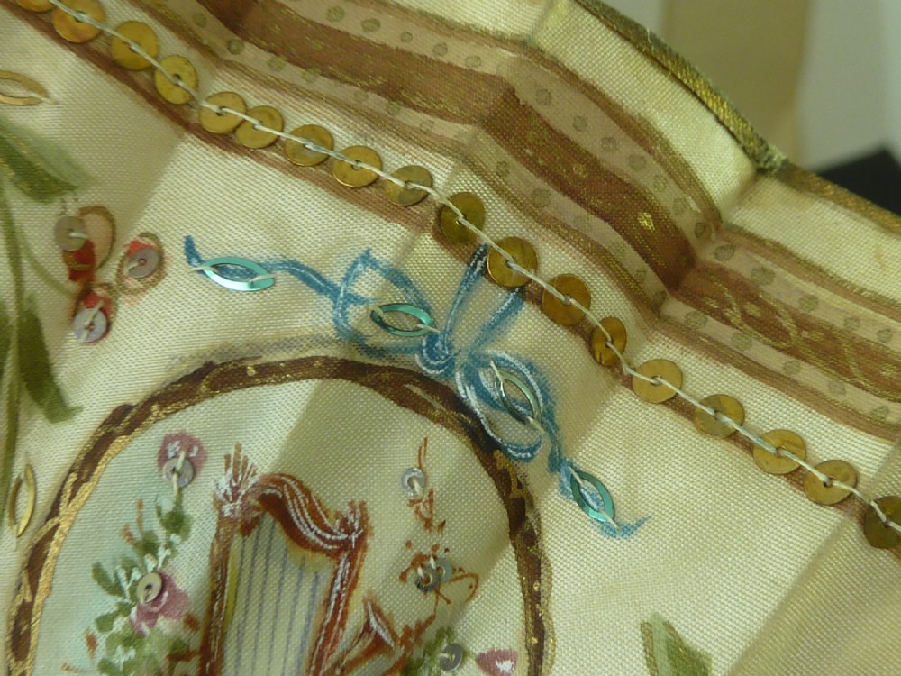 Hand Painted Fan European Sequin Signed Poutnel Eventail Duvelleroy Boxed View IV