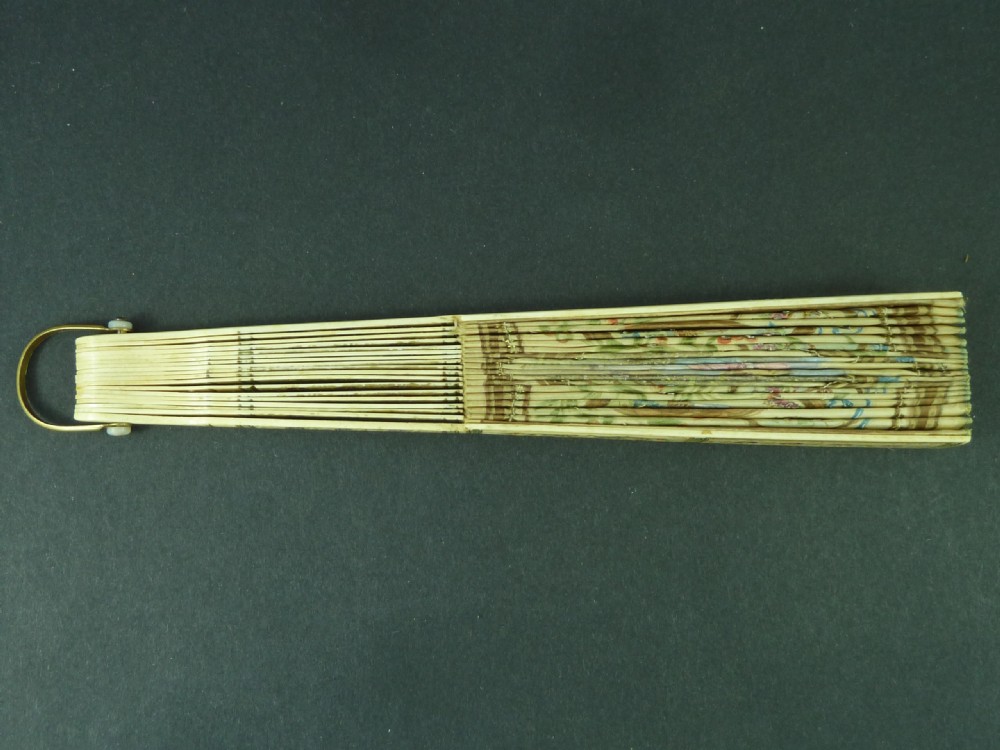 Hand Painted Fan European Sequin Signed Poutnel Eventail Duvelleroy Boxed View VIII