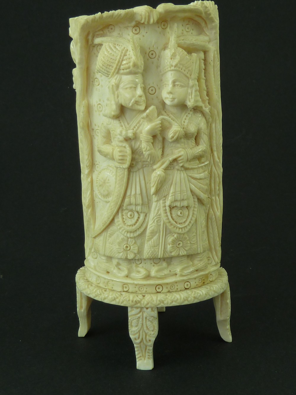 Carved Ivory Figure Group Indian View II