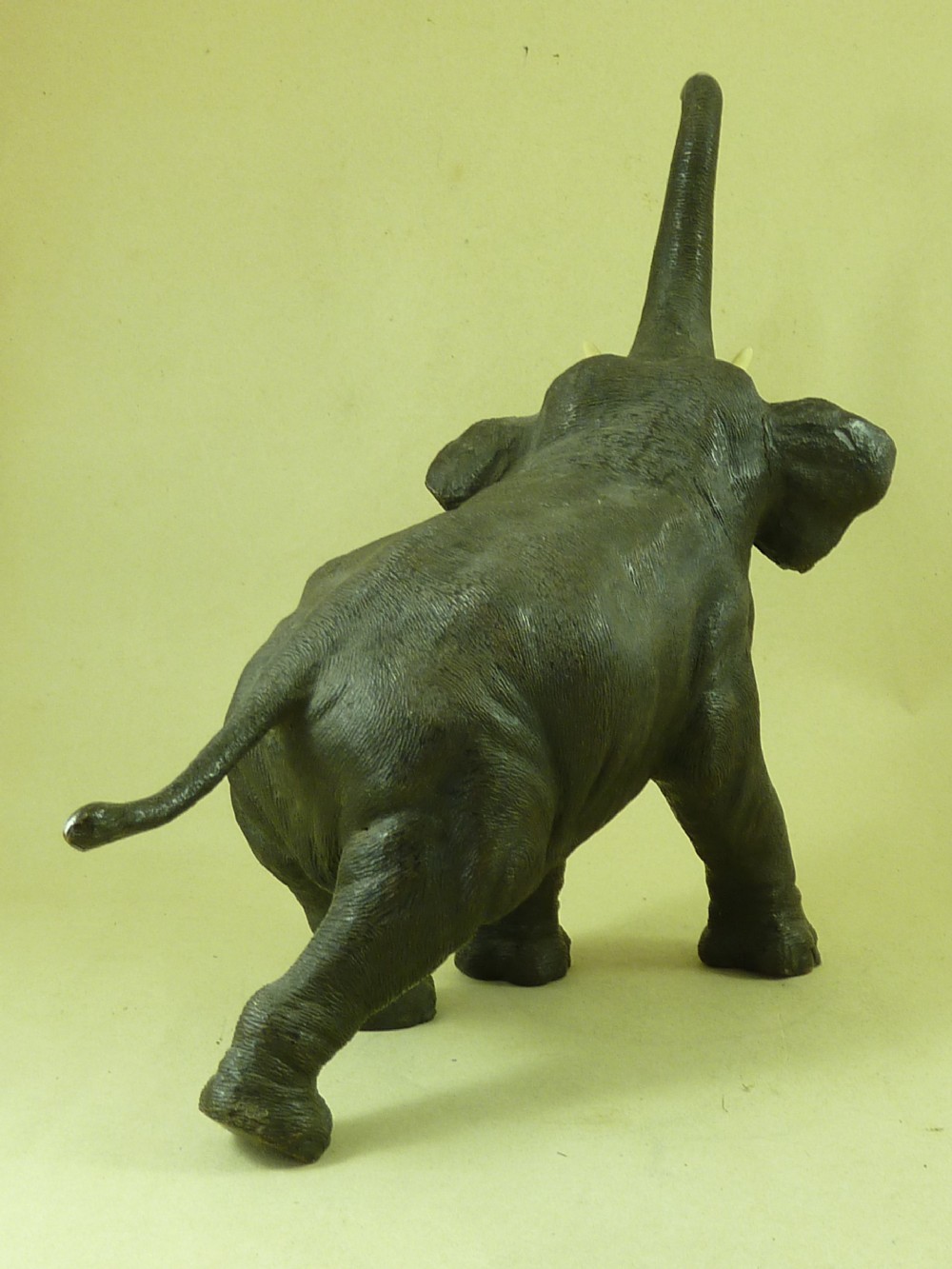 Antique Japanese Meiji Period Bronze Model Elephant Figure Signed View IV