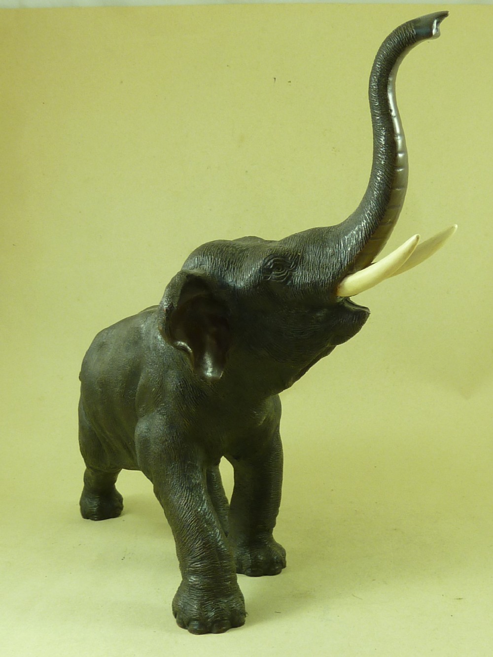 Antique Japanese Meiji Period Bronze Model Elephant Figure Signed View V