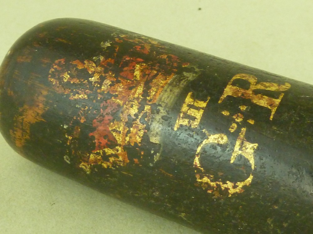 Newcastle Hand Painted Wooden Police Truncheon Tipstaff GR III George 3 Antique View II