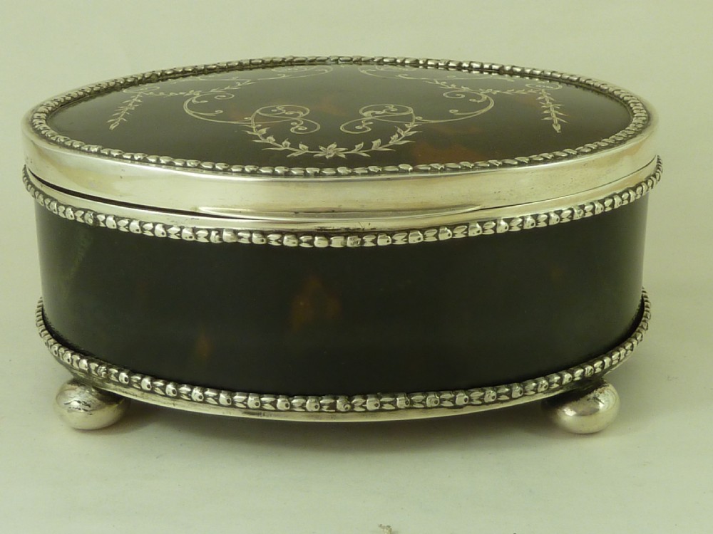 Victorian Tortoiseshell & Silver Pique Jewellery Box Charles Boyton Antique View IV