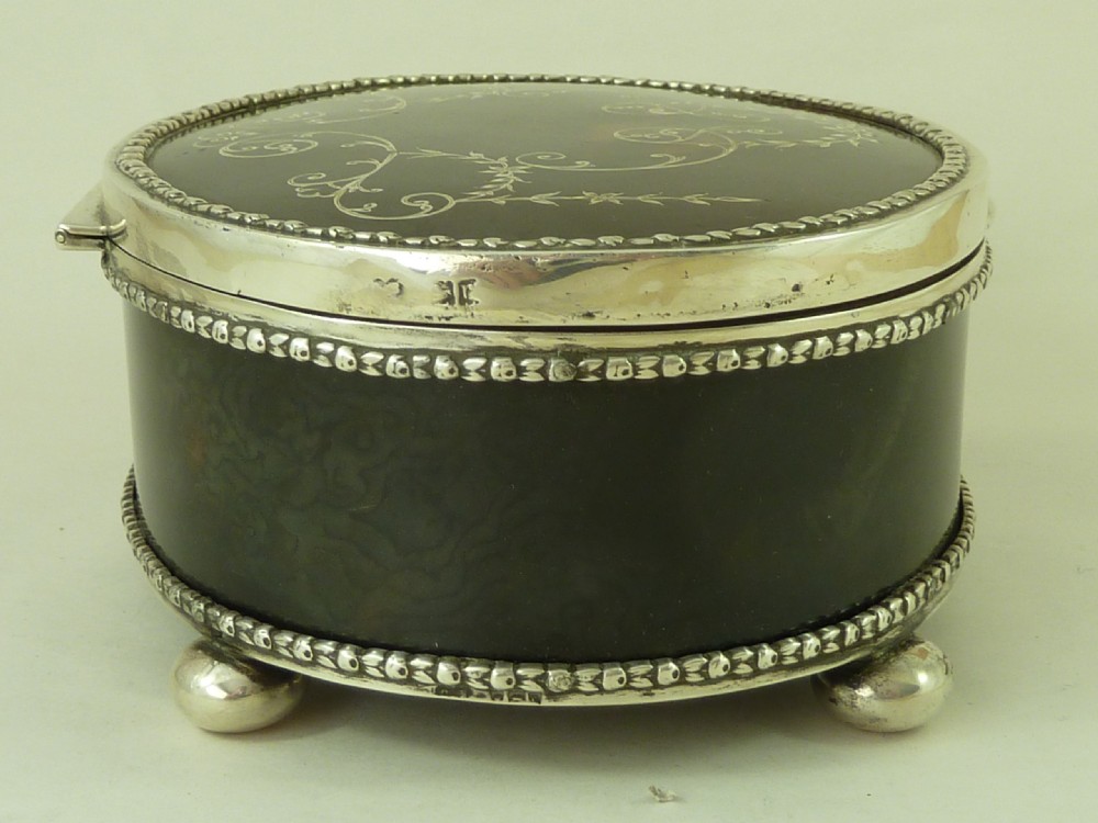 Victorian Tortoiseshell & Silver Pique Jewellery Box Charles Boyton Antique View V
