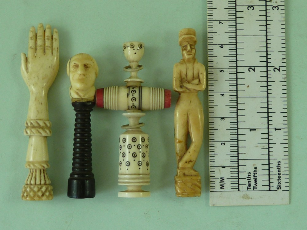 Pipe Tampers Figural Folk Art Ivory Bone Treen Antique View II