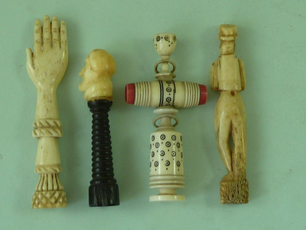 Pipe Tampers Figural Folk Art Ivory Bone Treen Antique View III