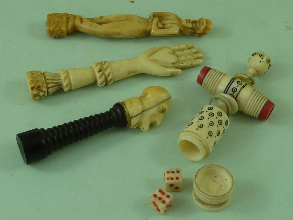 Pipe Tampers Figural Folk Art Ivory Bone Treen Antique View VI