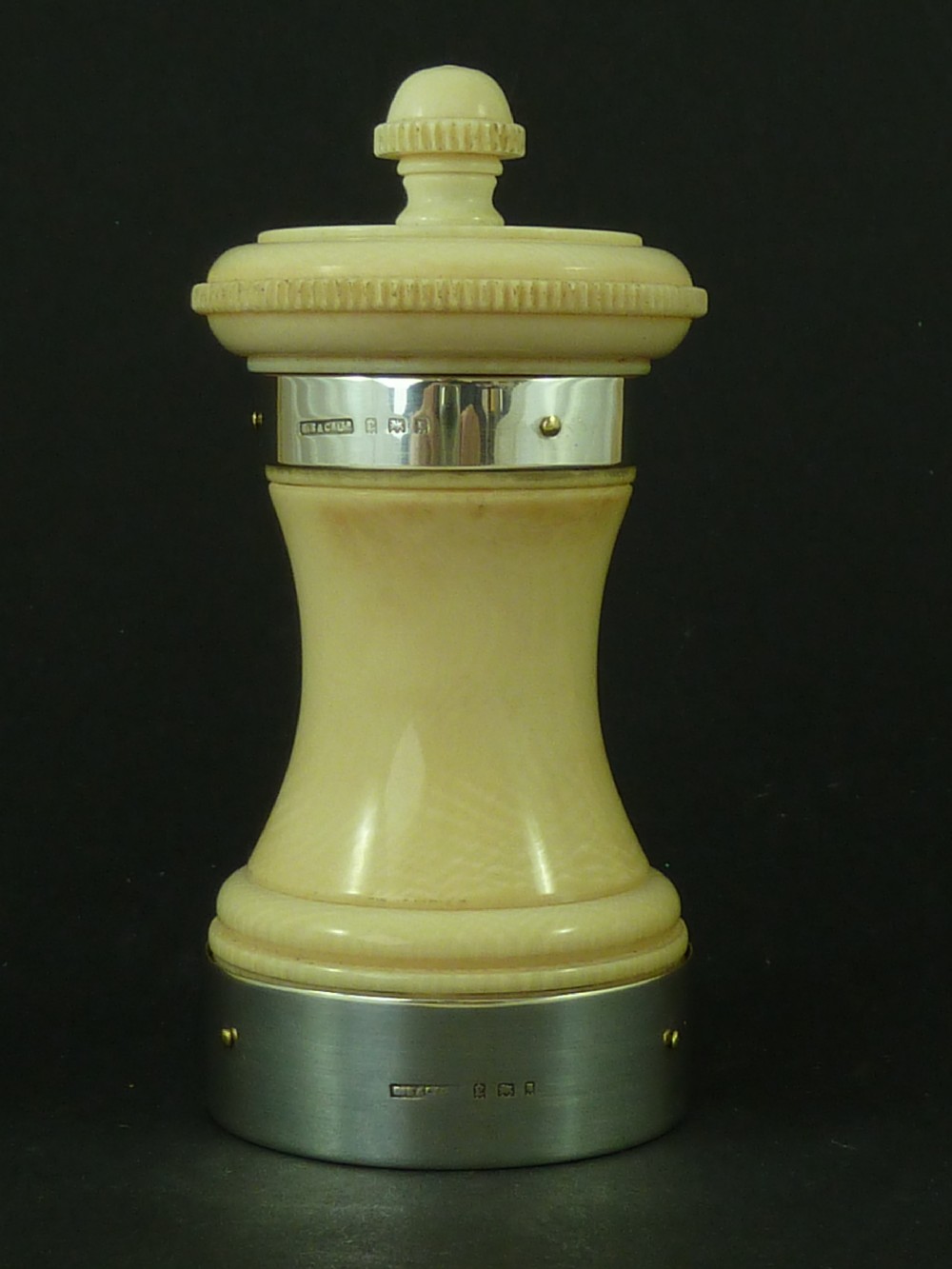 1920 Silver & Ivory Pepper Mill Grinder
