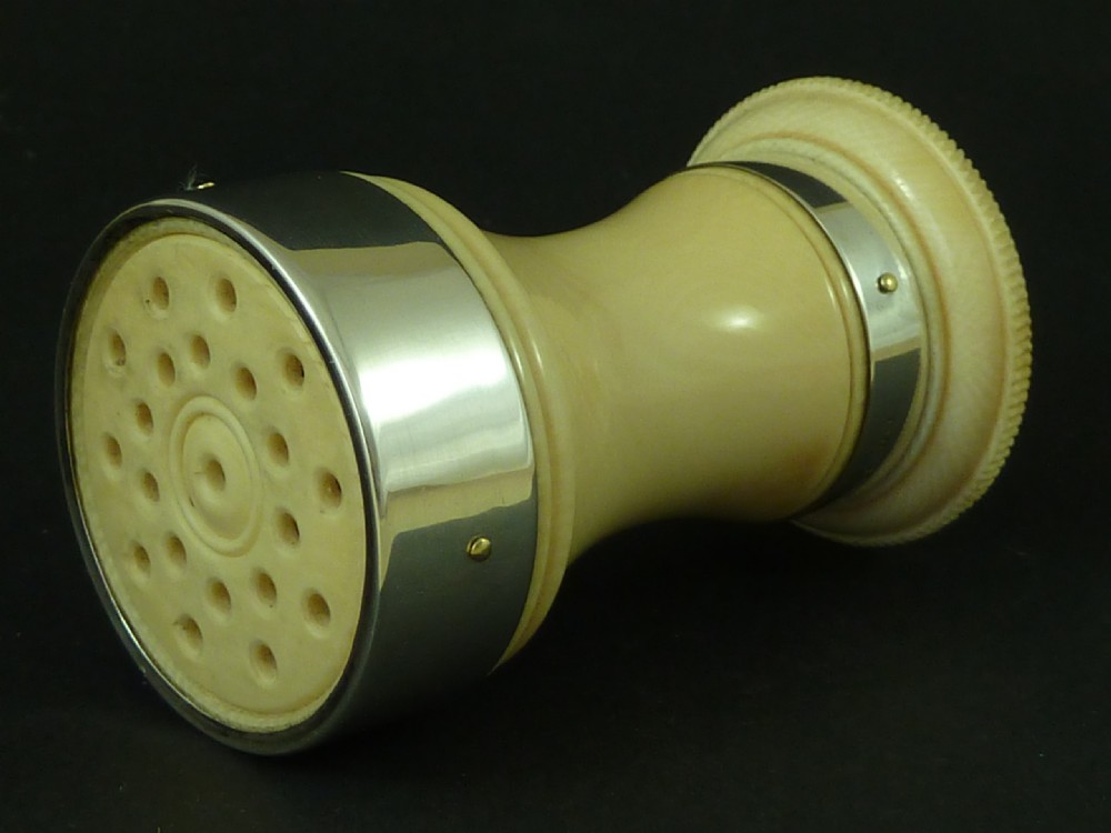 1920 Silver & Ivory Pepper Mill Grinder View V