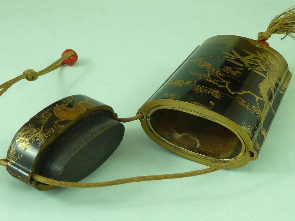 Japanese Lacquer Inro Meiji Period View VI