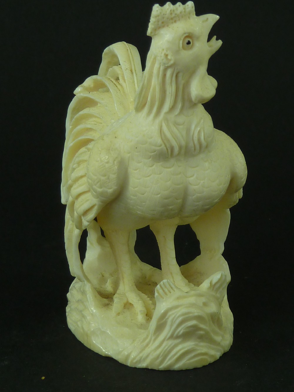 Antique Chinese Carved Ivory Cockerel Model View II