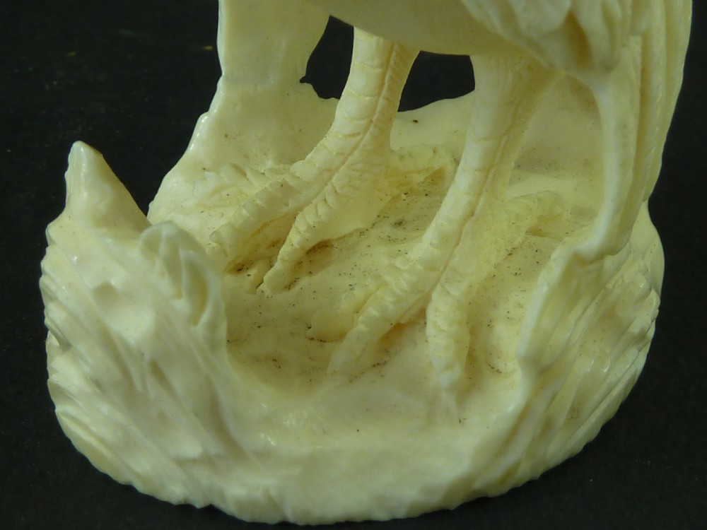 Antique Chinese Carved Ivory Cockerel Model View V